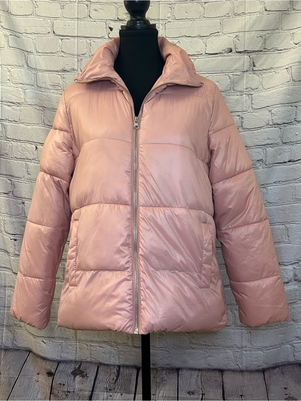 Old Navy Light Pink Quilted Puffer Jacket